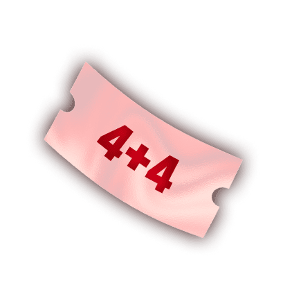 4+4